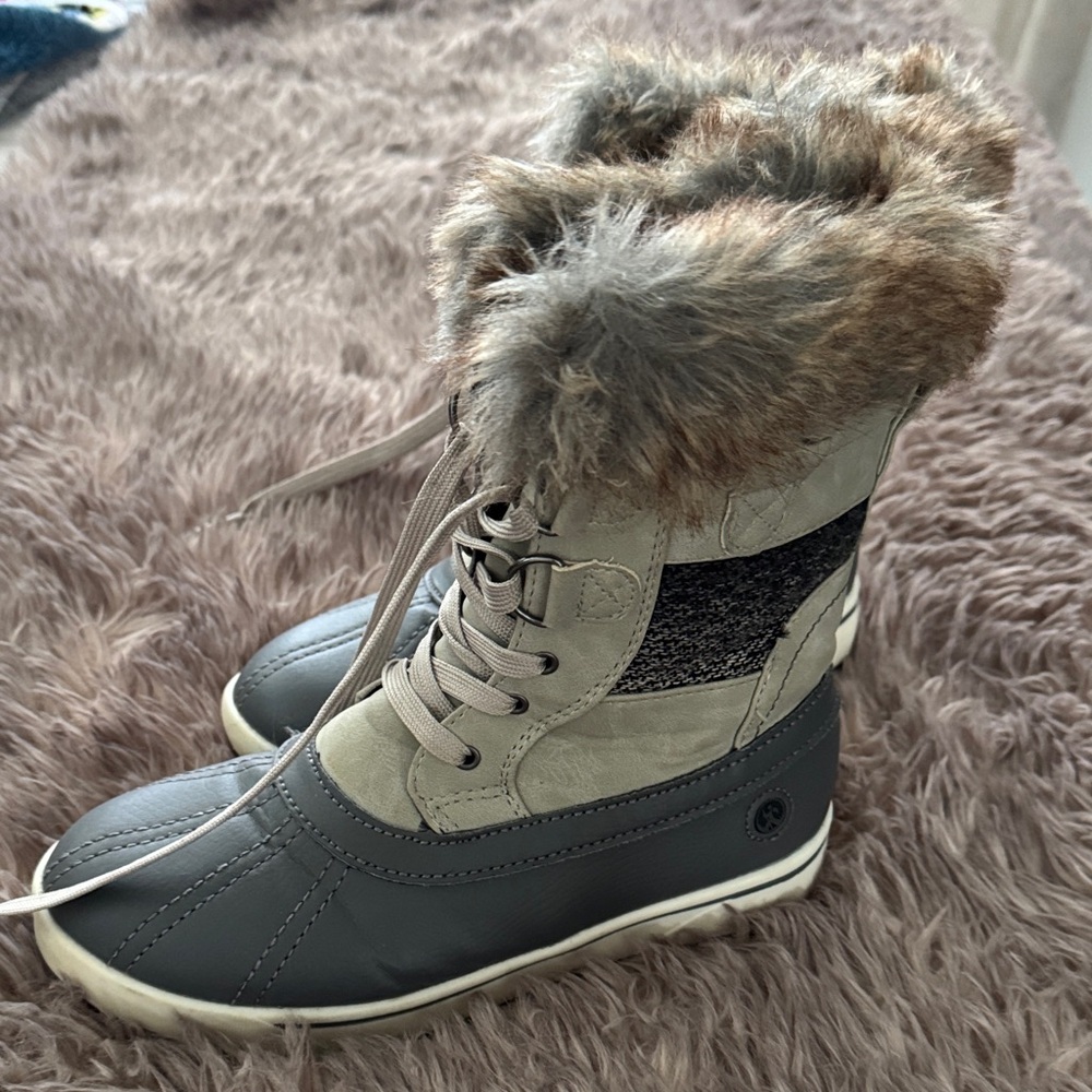 Women's Faux Fur Lined Winter Boots - Gray
